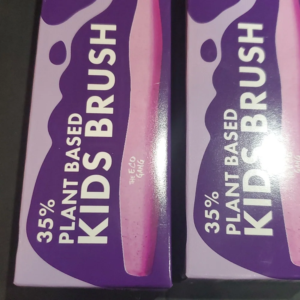 2pack The Eco Gang plant based‎ kids pink ultra soft toothbrush brand new